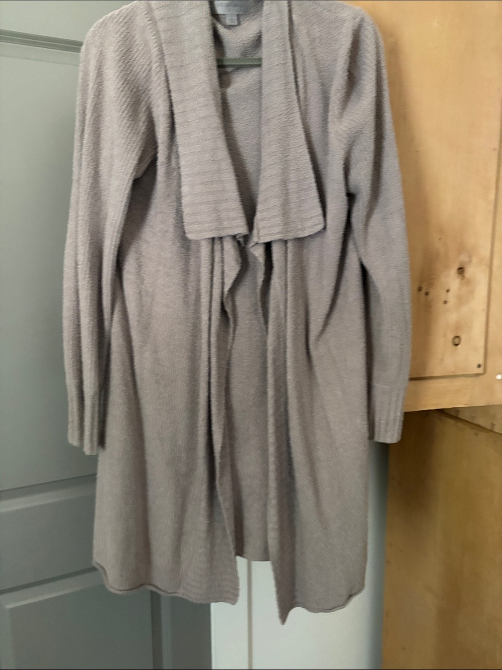 Barefoot Dreams Long Open-Front Cardigan in Mocha